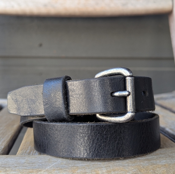 J. Crew Black Genuine Italian Leather Belt Size Small Made in USA - Picture 7 of 7